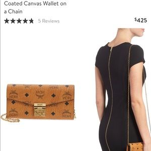 MCM Wallet Purse on a Chain Tan/Nude